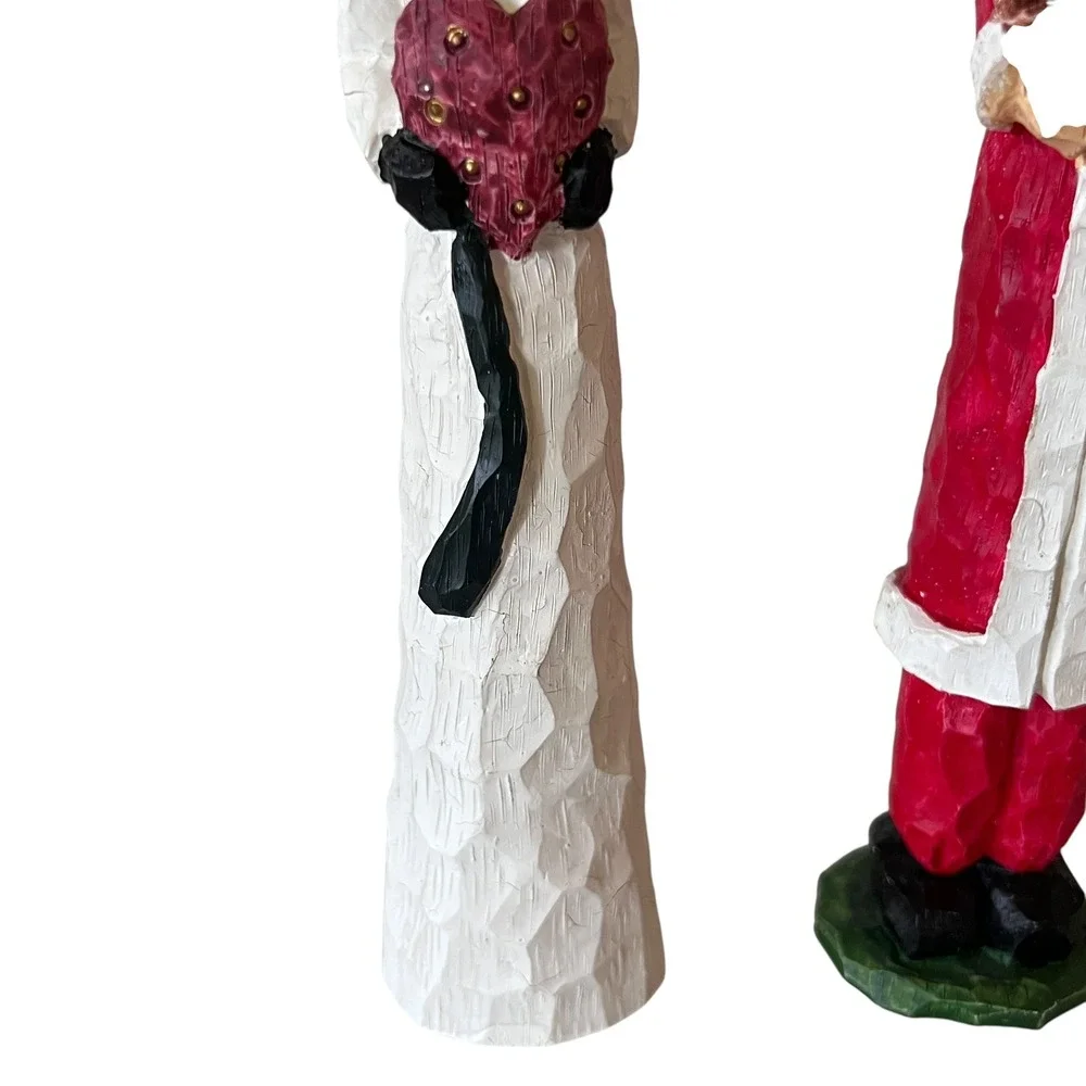 Vintage World Bazaars Christmas Figurines Resin Santa Snowman Angel Set 3‎